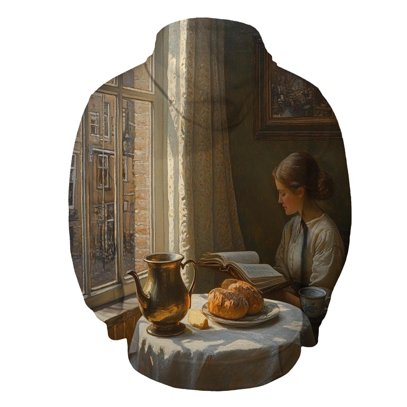 Johannes Vermeer Inspired Quiet Cafe Still Life hoodie styles