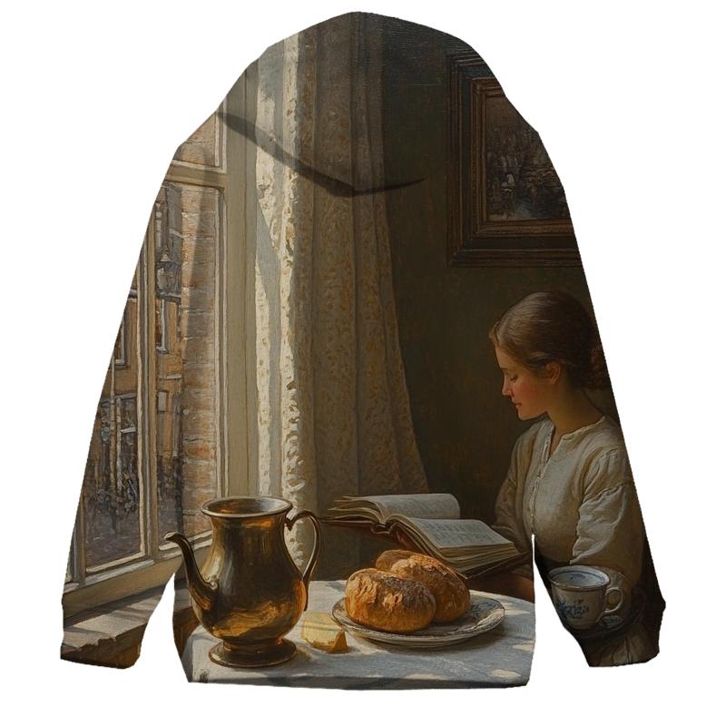 Johannes Vermeer Inspired Quiet Cafe Still Life heavyweight hoodies