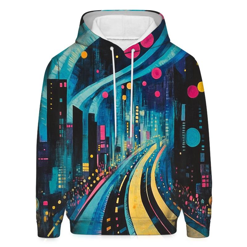Wassily Kandinsky Inspired Aurora Citylights Abstract designer hoodies