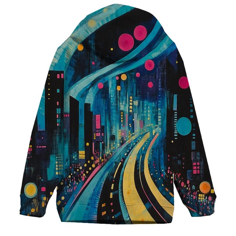 Wassily Kandinsky Inspired Aurora Citylights Abstract designer hoodies