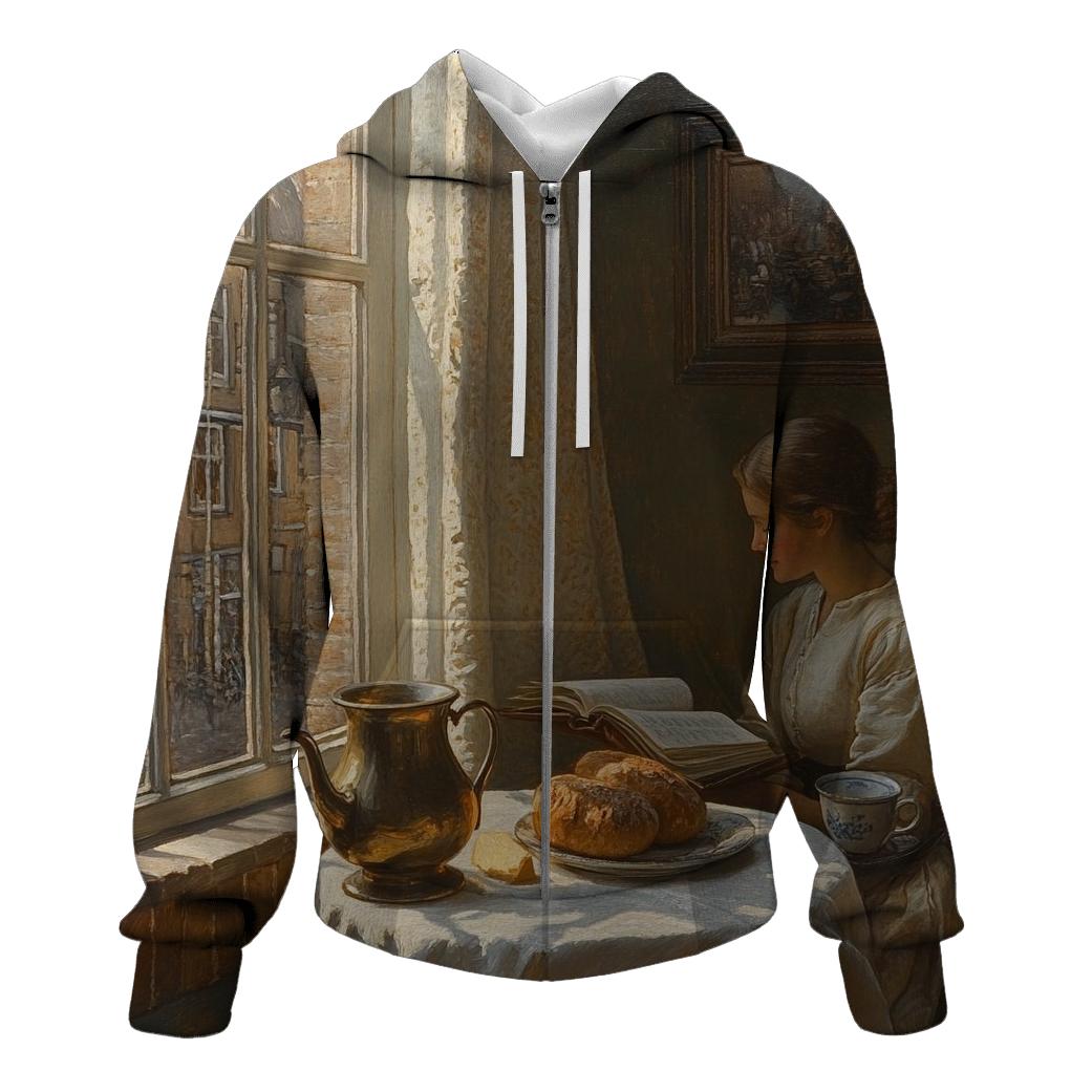 Johannes Vermeer Inspired Quiet Cafe Still Life pullover hoodies