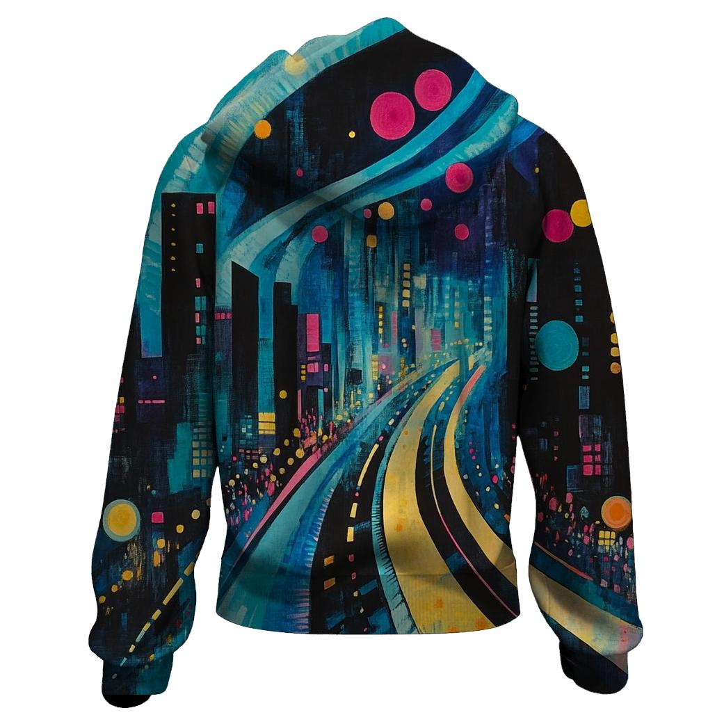 Wassily Kandinsky Inspired Aurora Citylights Abstract lightweight hoodies