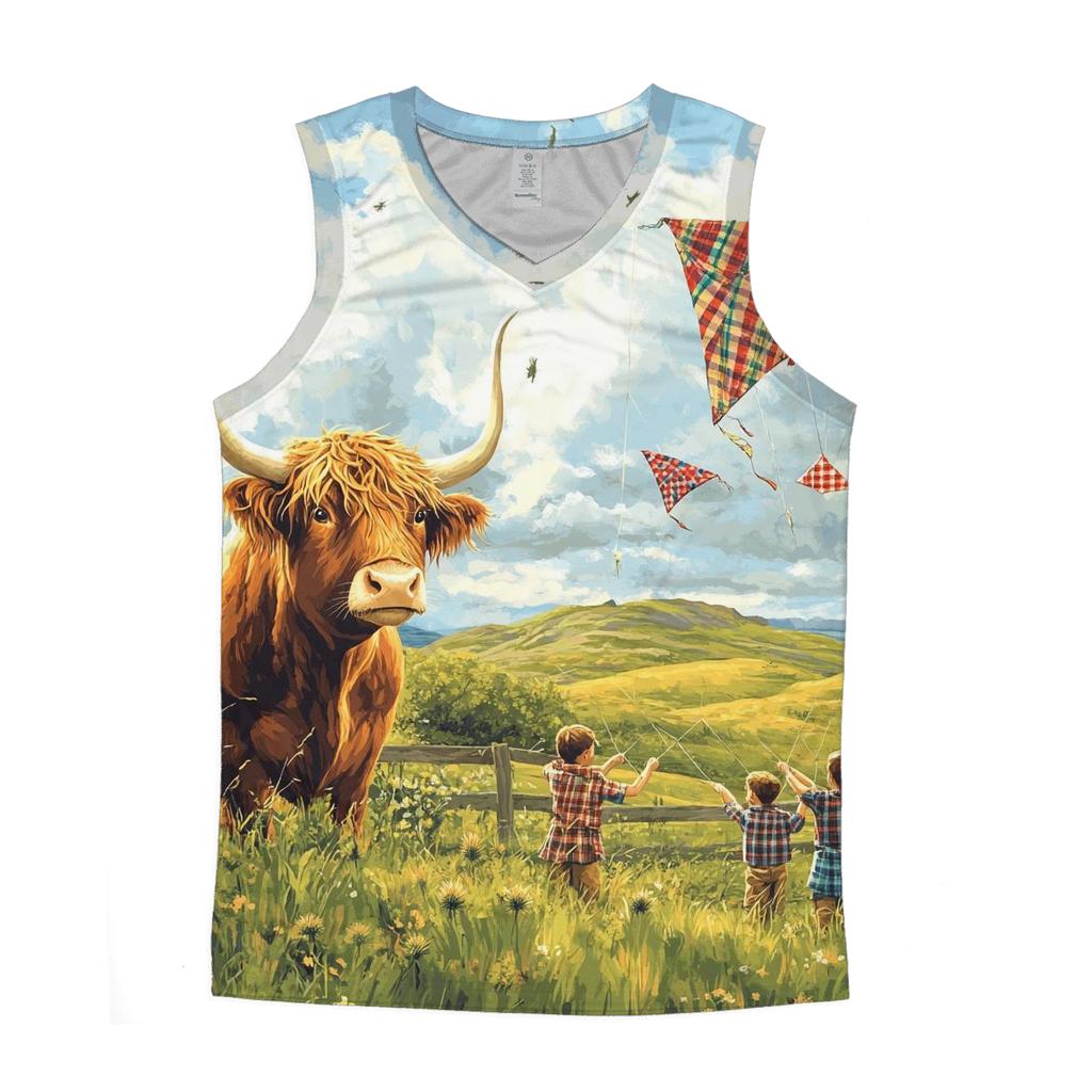 Tartan Kite Workshop Highland Cow designer workout tanks