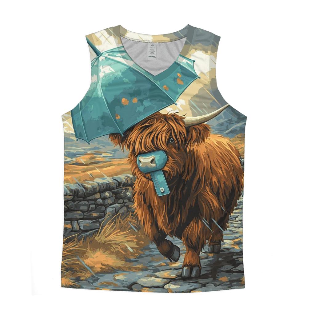 Stormproof Umbrella Highland Cow cotton sleeveless tops