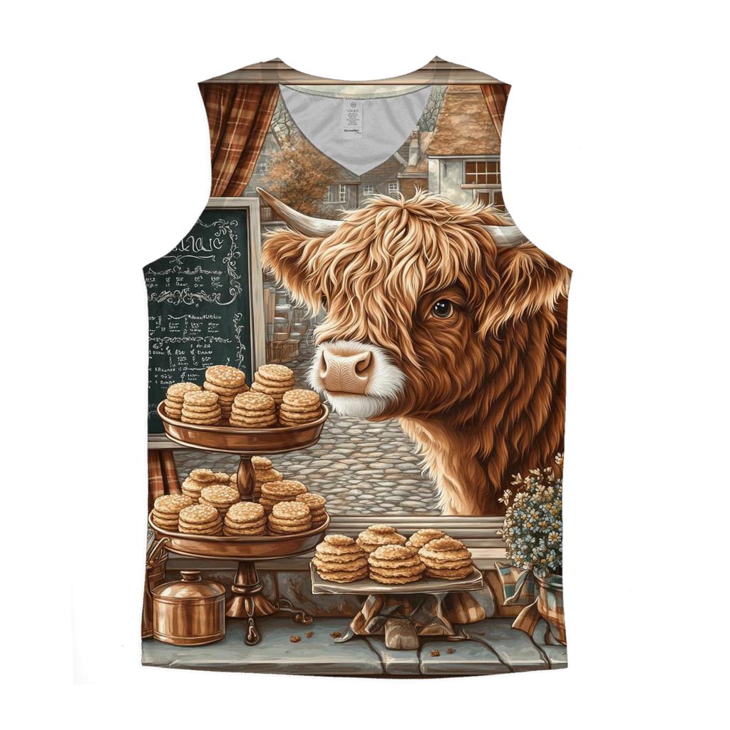 Highland Cow Bakery Window Display personalized athletic tanks
