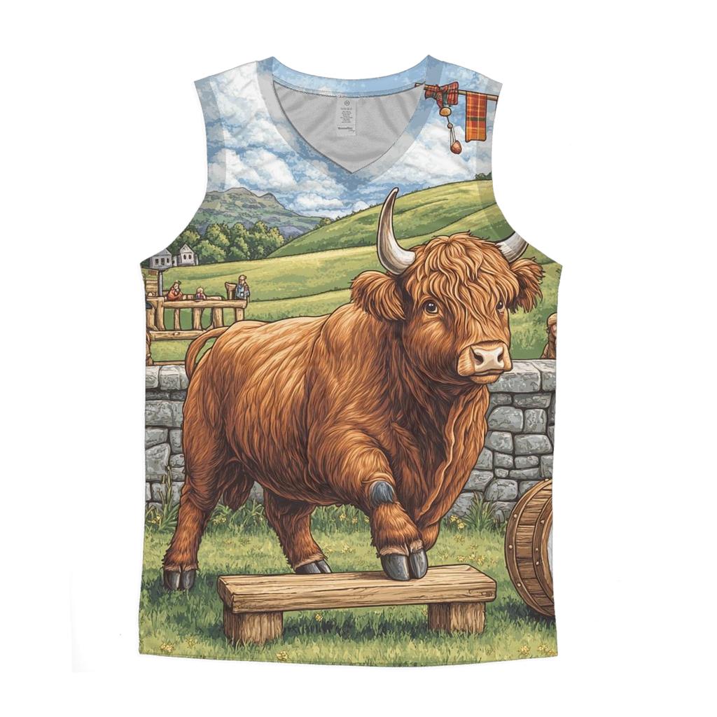 Highland Cow Highland Games Weight Toss designer workout tanks