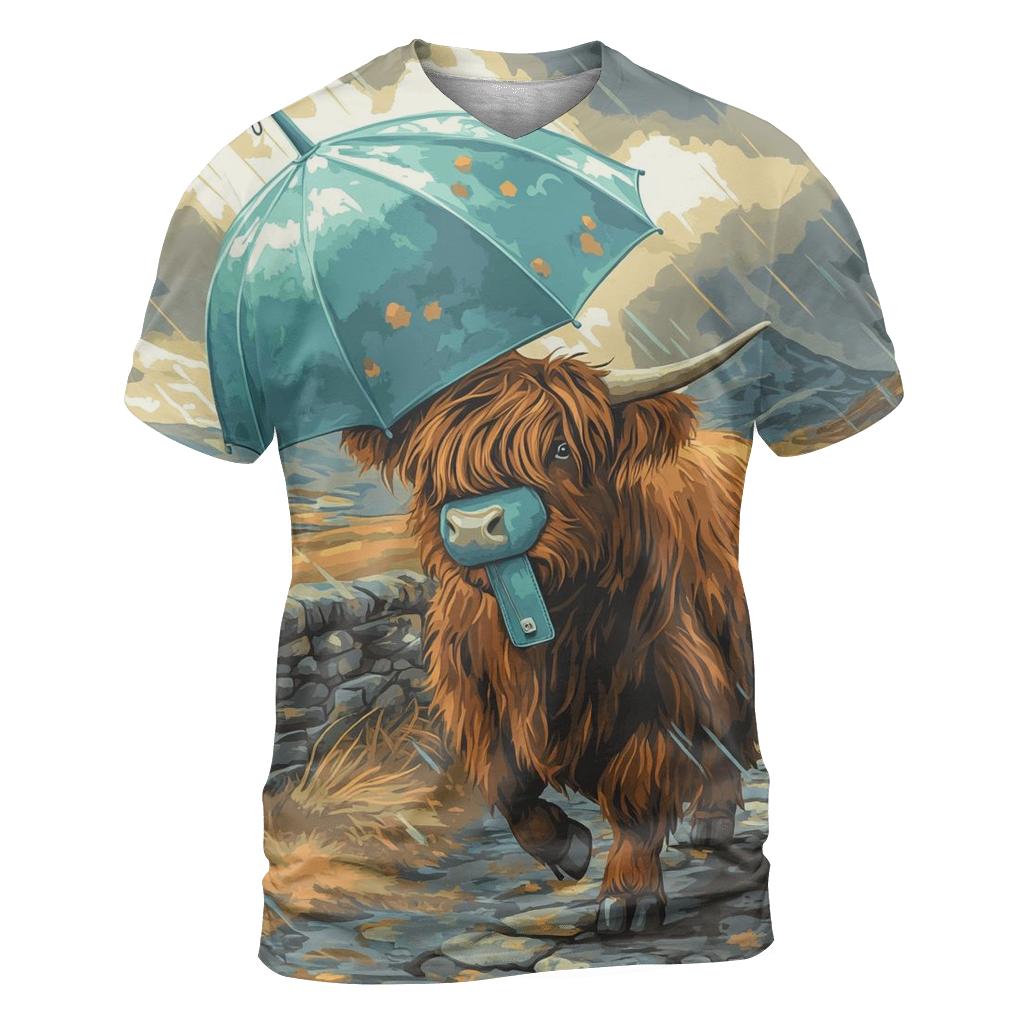 Stormproof Umbrella Highland Cow unique graphic print tees
