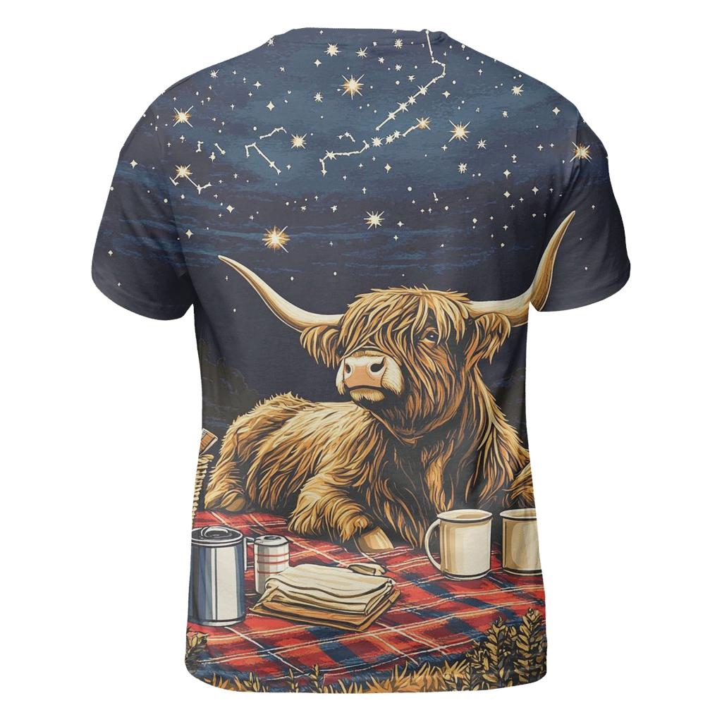 Highland Cow Stargazing Picnic Blanket custom all-over print shirts