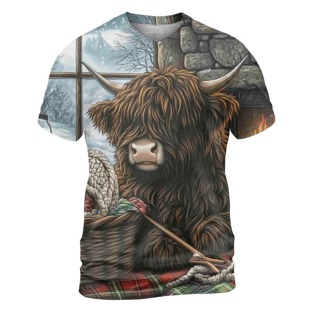 Highland Cow Winter Wool Hat Knitter designer pattern shirts