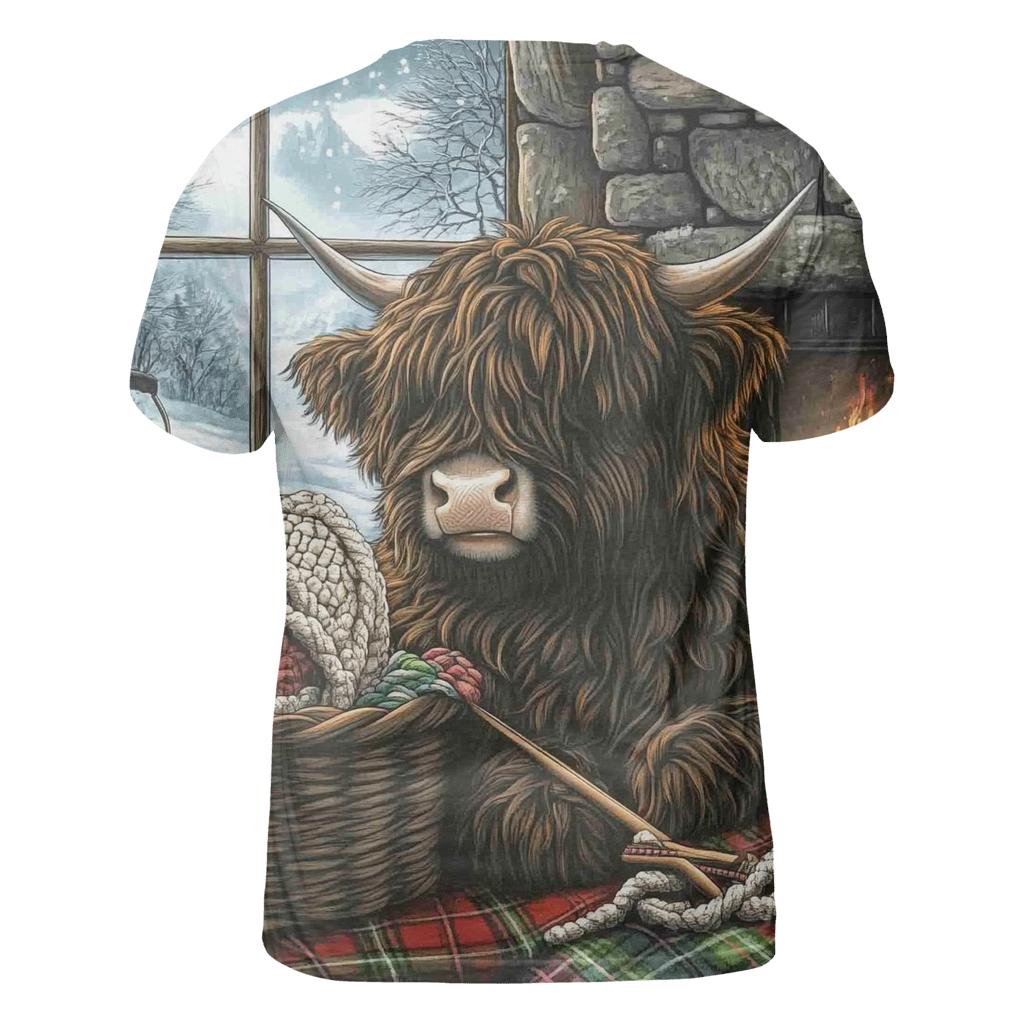 Highland Cow Winter Wool Hat Knitter designer pattern shirts