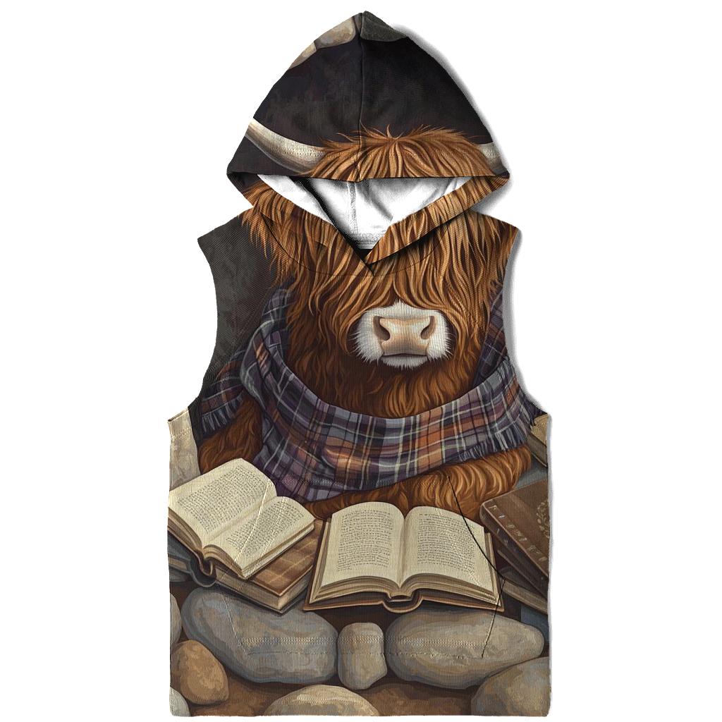 Highland Cow In The Stone Circle Library custom hoodies