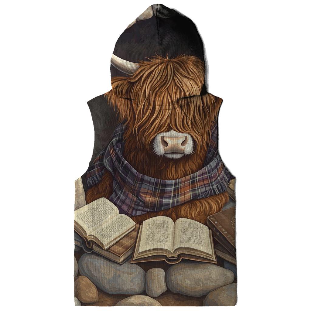 Highland Cow In The Stone Circle Library custom hoodies