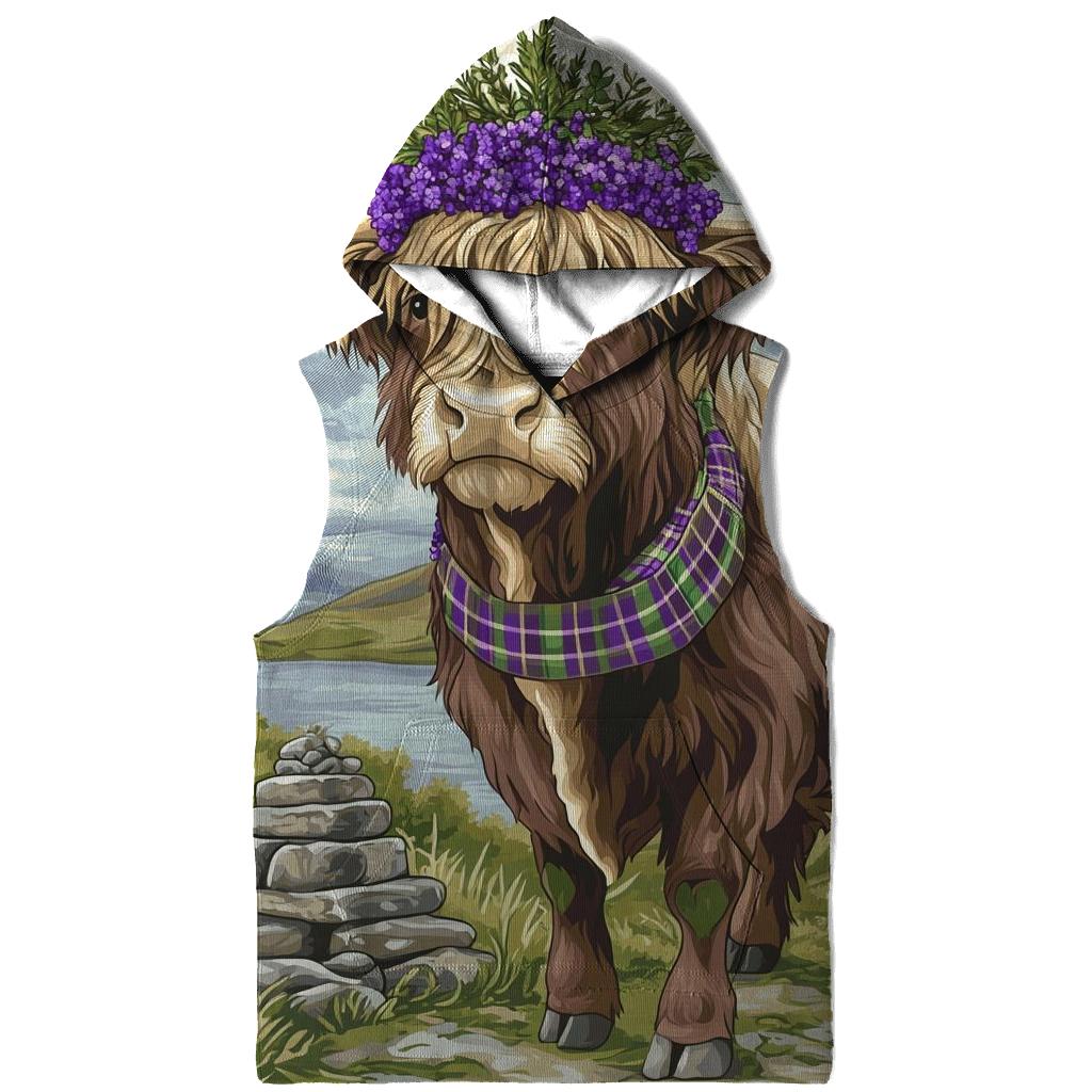 Highland Cow With Heather Crown Ceremony hoodie designs