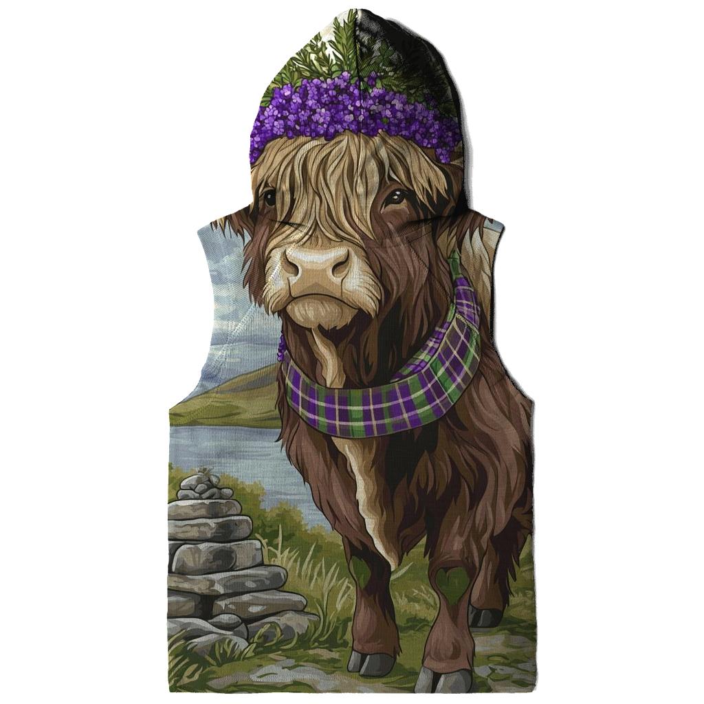 Highland Cow With Heather Crown Ceremony hoodie designs