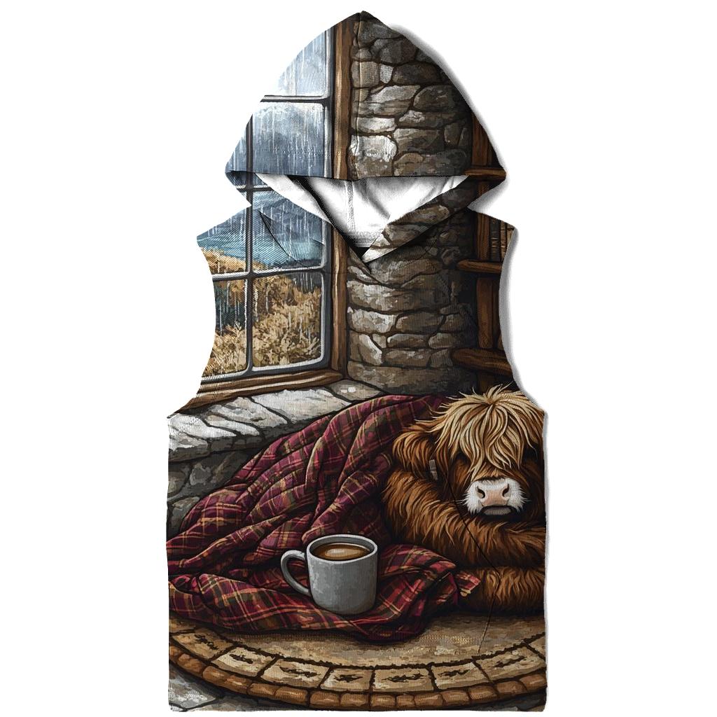 Cozy Book Nook Highland Cow graphic hoodies