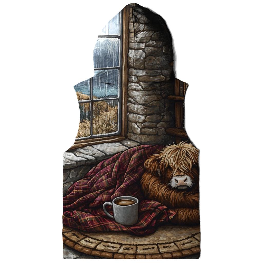Cozy Book Nook Highland Cow graphic hoodies