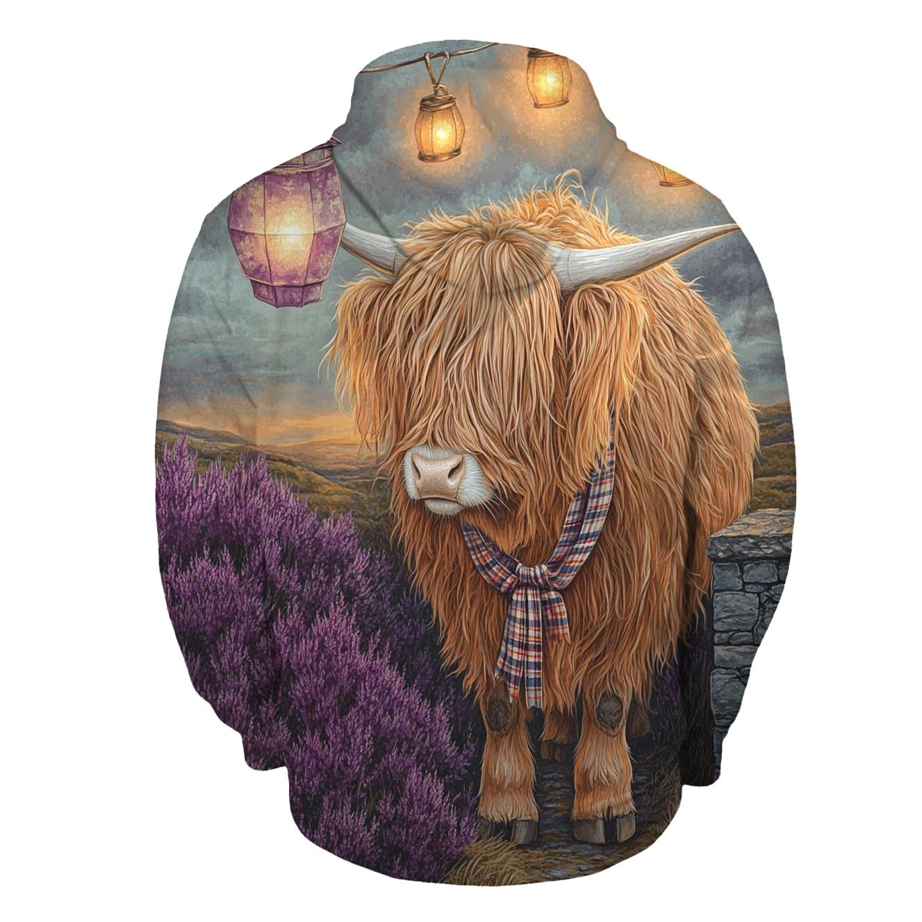 Highland Cow Lantern Festival On The Moor pullover hoodies