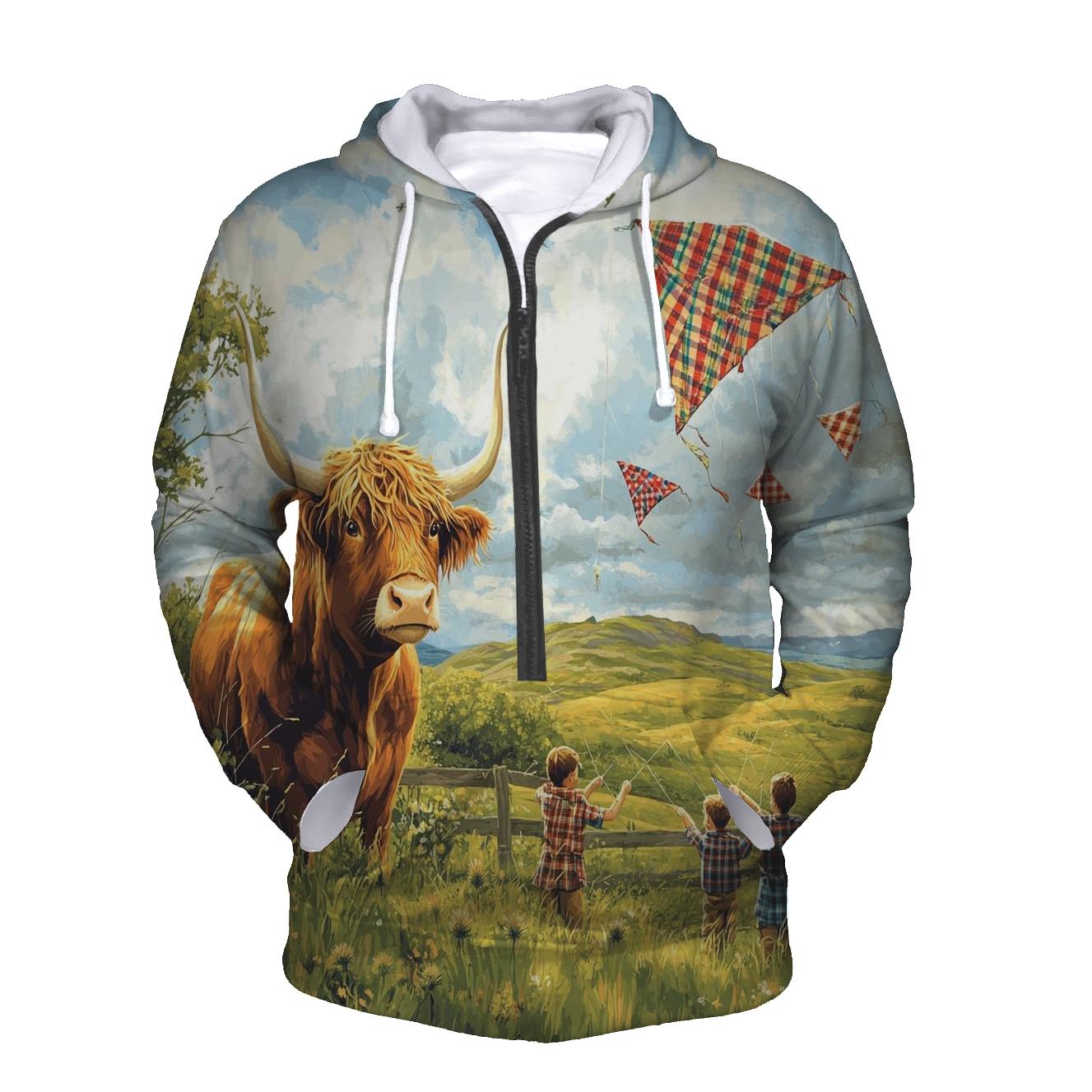Tartan Kite Workshop Highland Cow hoodie trends