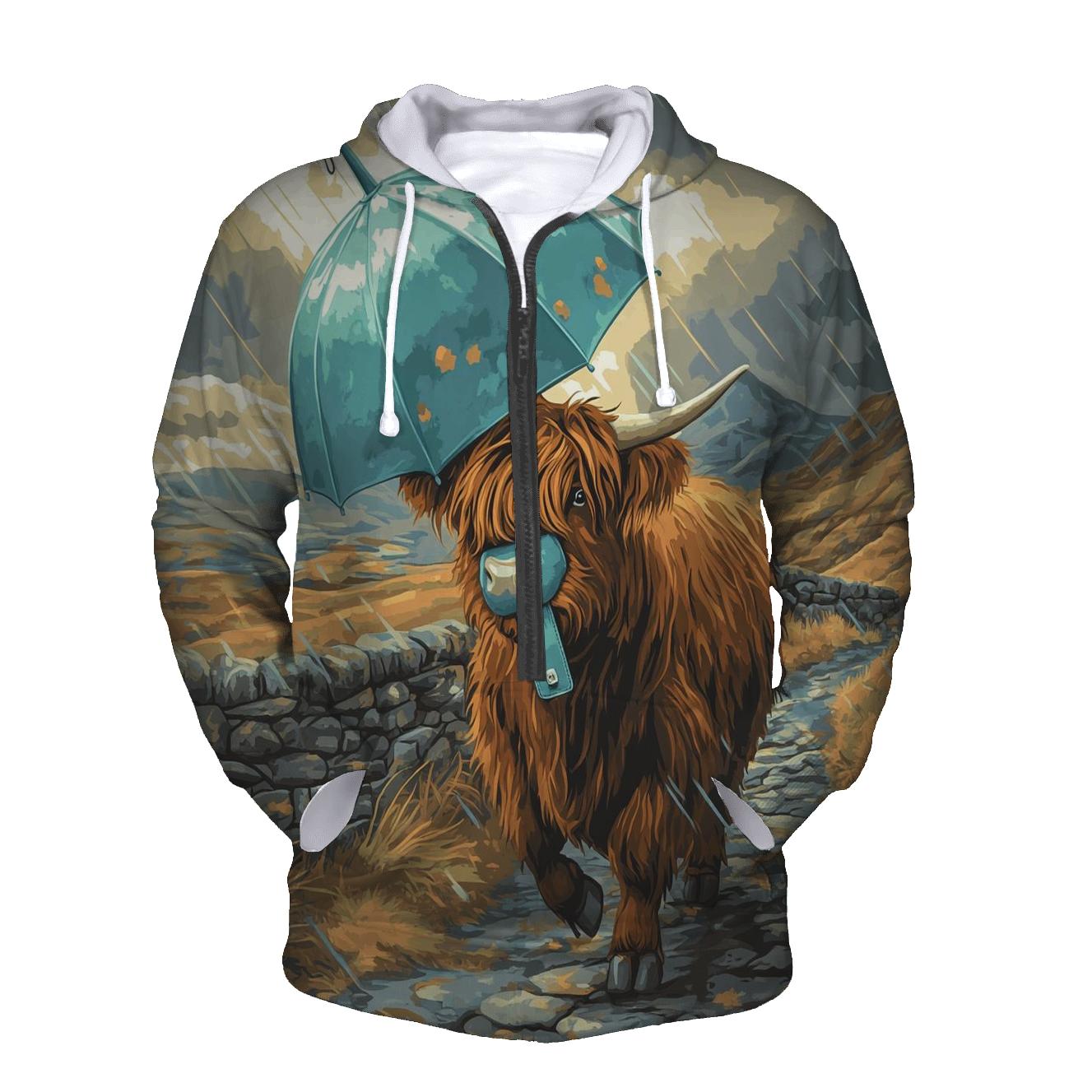 Stormproof Umbrella Highland Cow custom hoodies