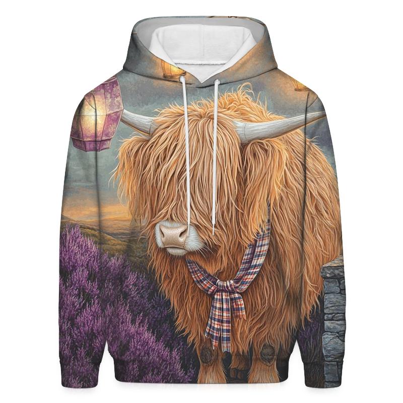 Highland Cow Lantern Festival On The Moor heavyweight hoodies