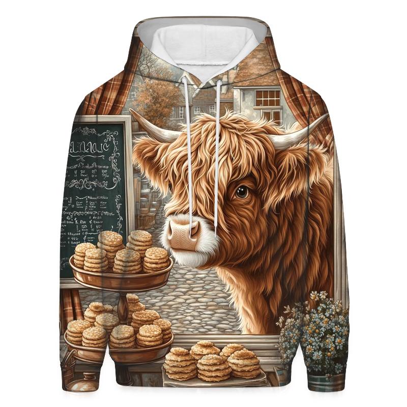 Highland Cow Bakery Window Display hoodie trends