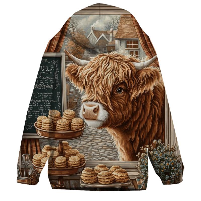 Highland Cow Bakery Window Display hoodie trends