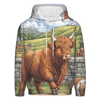 Highland Cow Highland Games Weight Toss hoodie styles