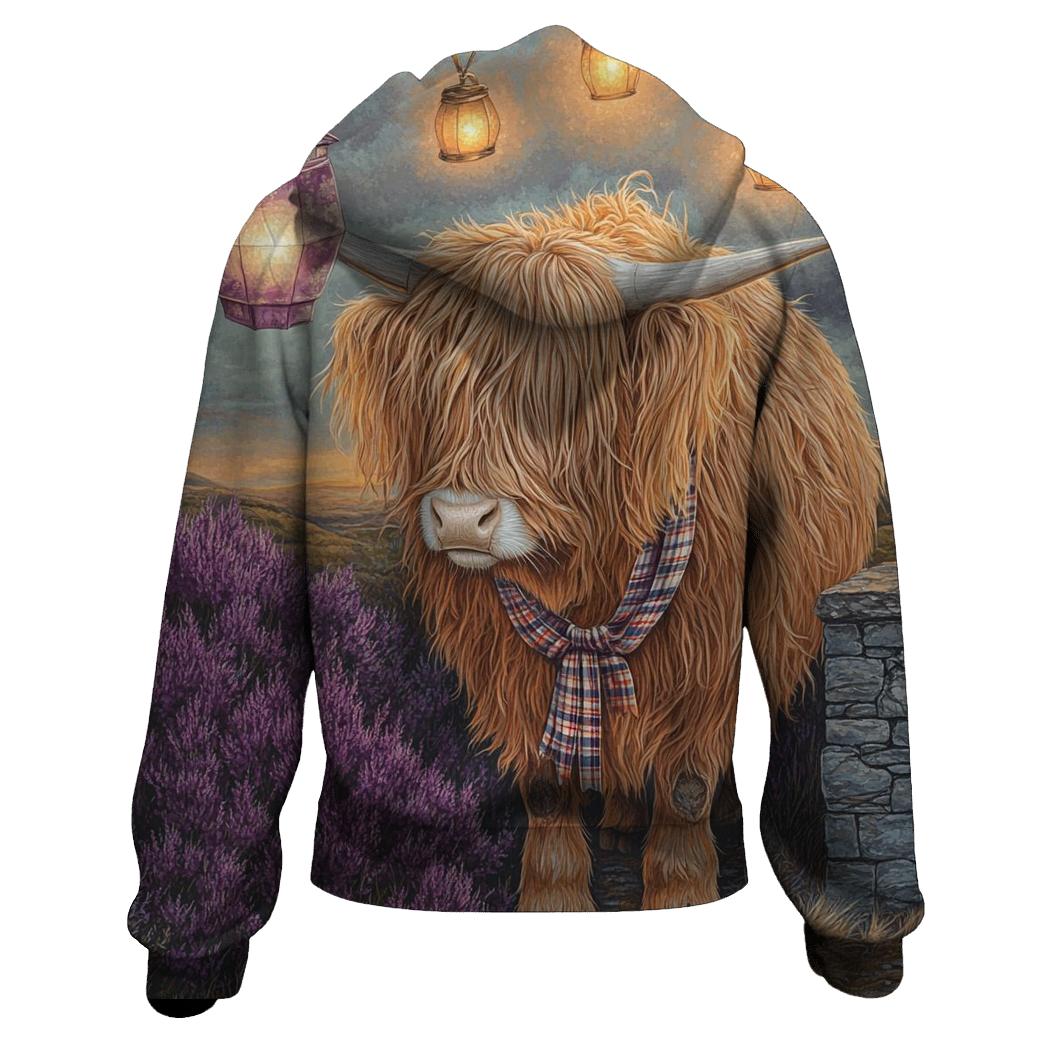 Highland Cow Lantern Festival On The Moor pullover hoodies