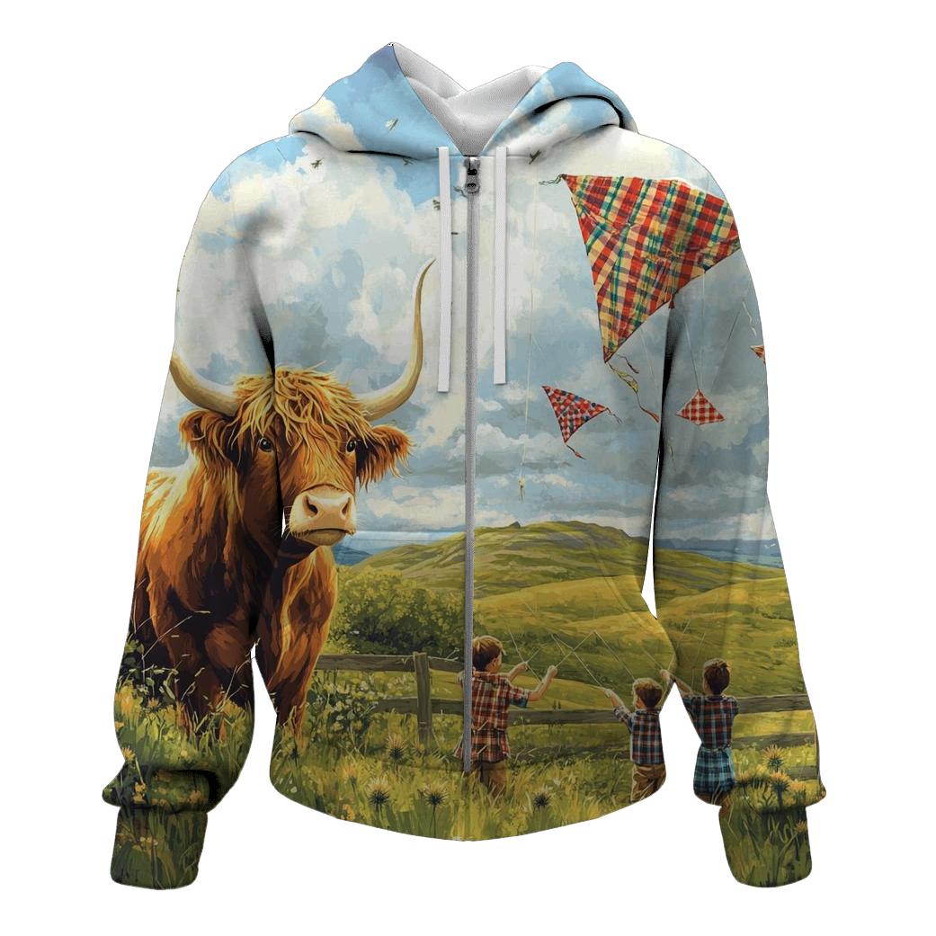 Tartan Kite Workshop Highland Cow hoodie designs