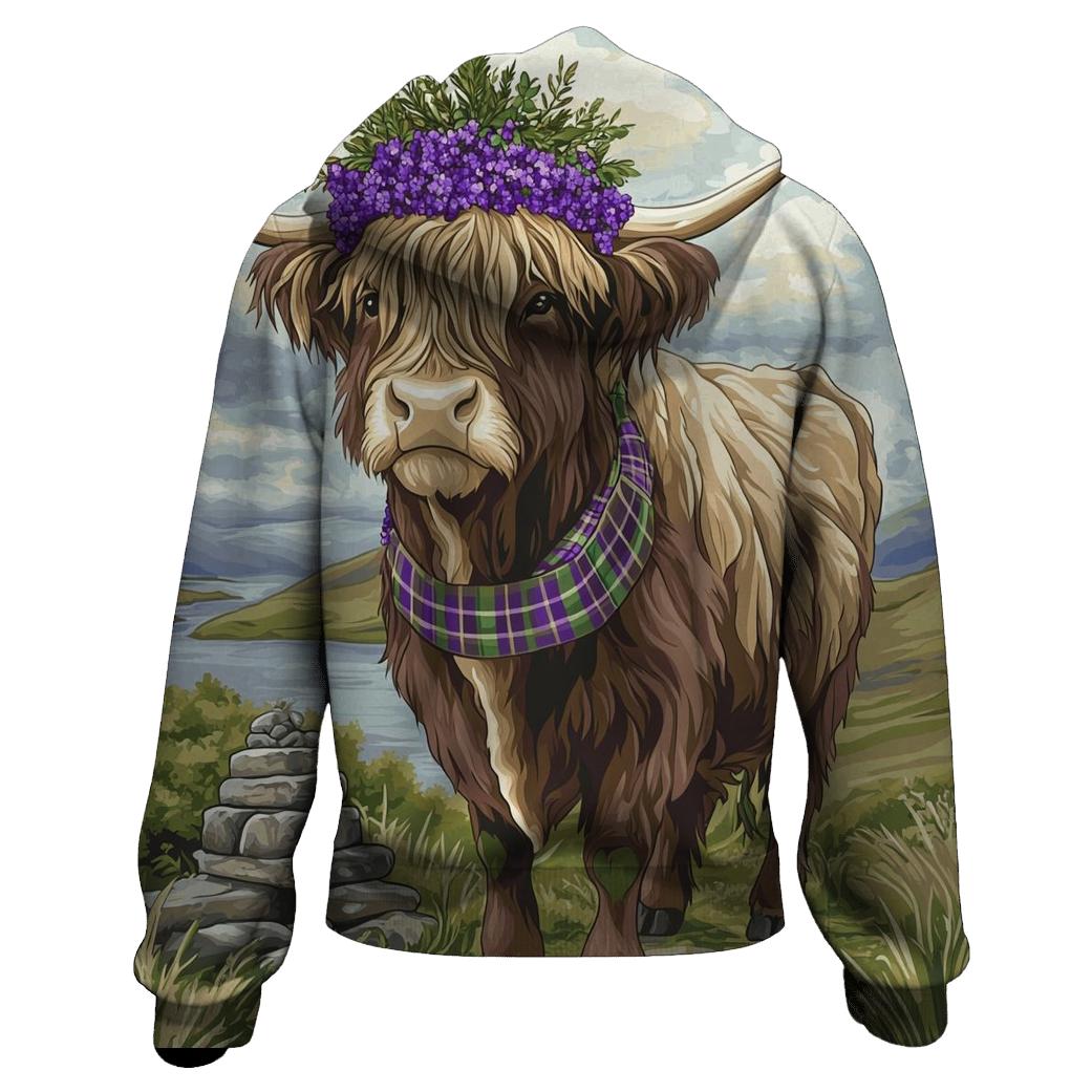 Highland Cow With Heather Crown Ceremony hoodie trends