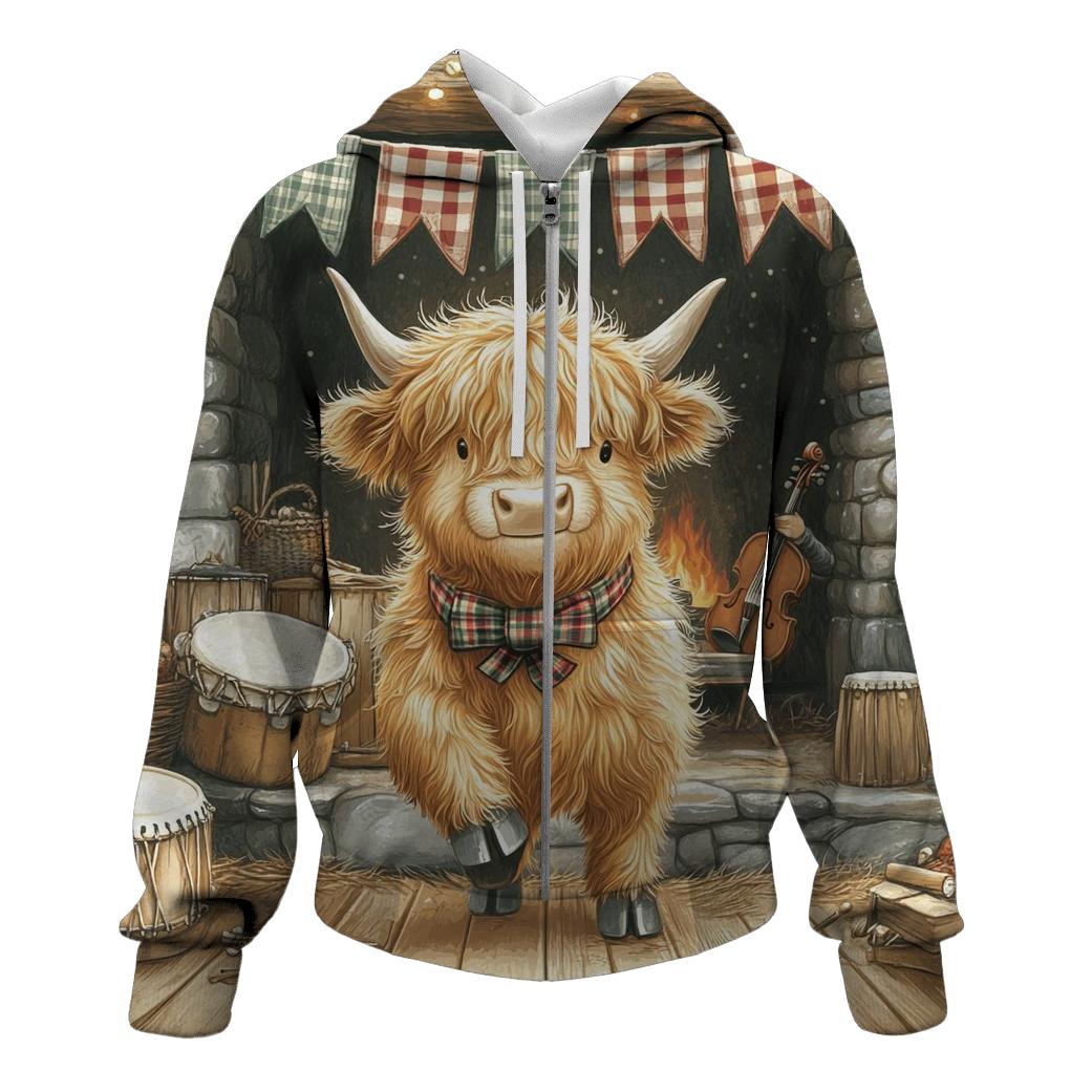 Ceilidh Dance Floor Highland Cow custom hoodies