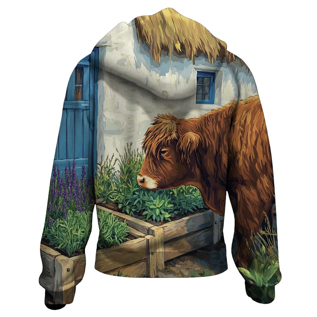 Highland Cow Herb Garden At The Croft graphic hoodies