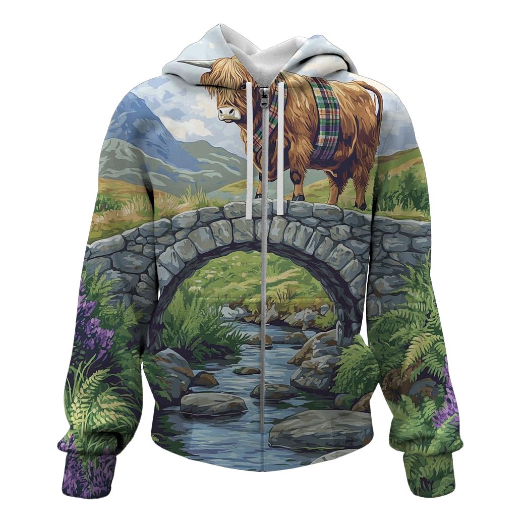 Highland Cow Bridgekeeper At The Glen hoodie styles