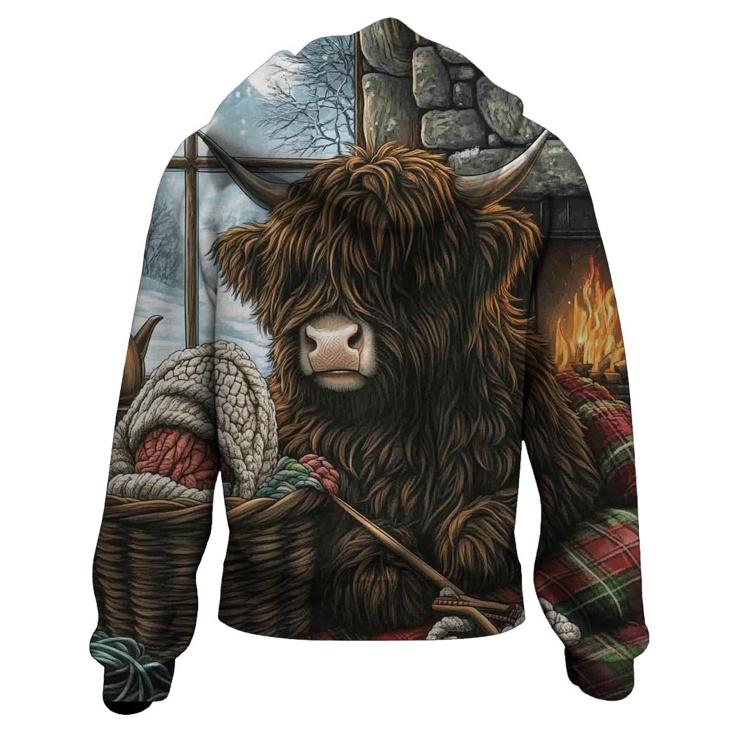 Highland Cow Winter Wool Hat Knitter graphic hoodies