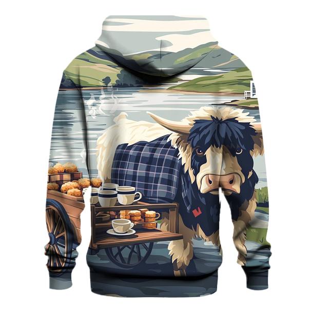 Tea Cart By The Loch With Highland Cow hoodie styles