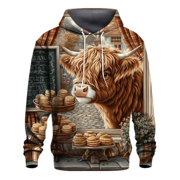 Highland Cow Bakery Window Display heavyweight hoodies