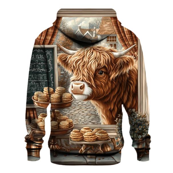 Highland Cow Bakery Window Display heavyweight hoodies