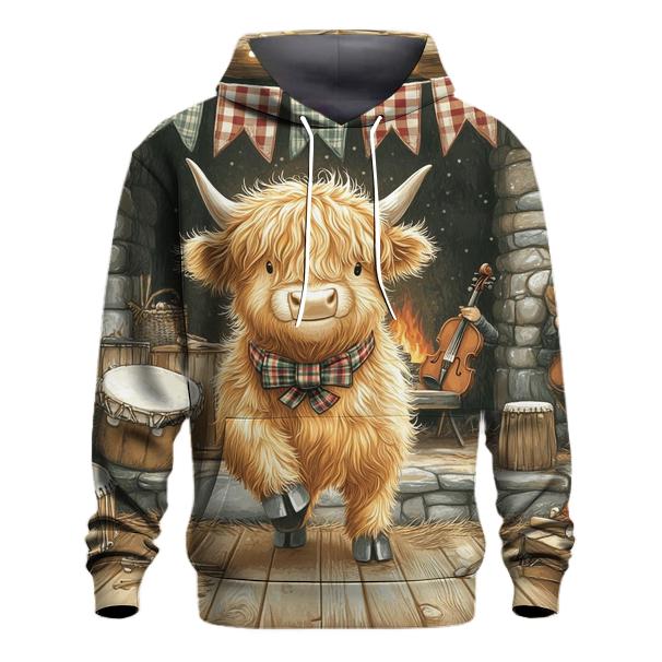 Ceilidh Dance Floor Highland Cow hoodie styles