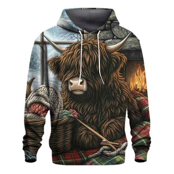 Highland Cow Winter Wool Hat Knitter lightweight hoodies