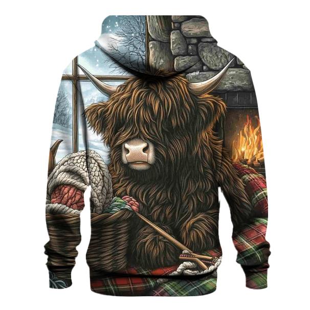 Highland Cow Winter Wool Hat Knitter lightweight hoodies