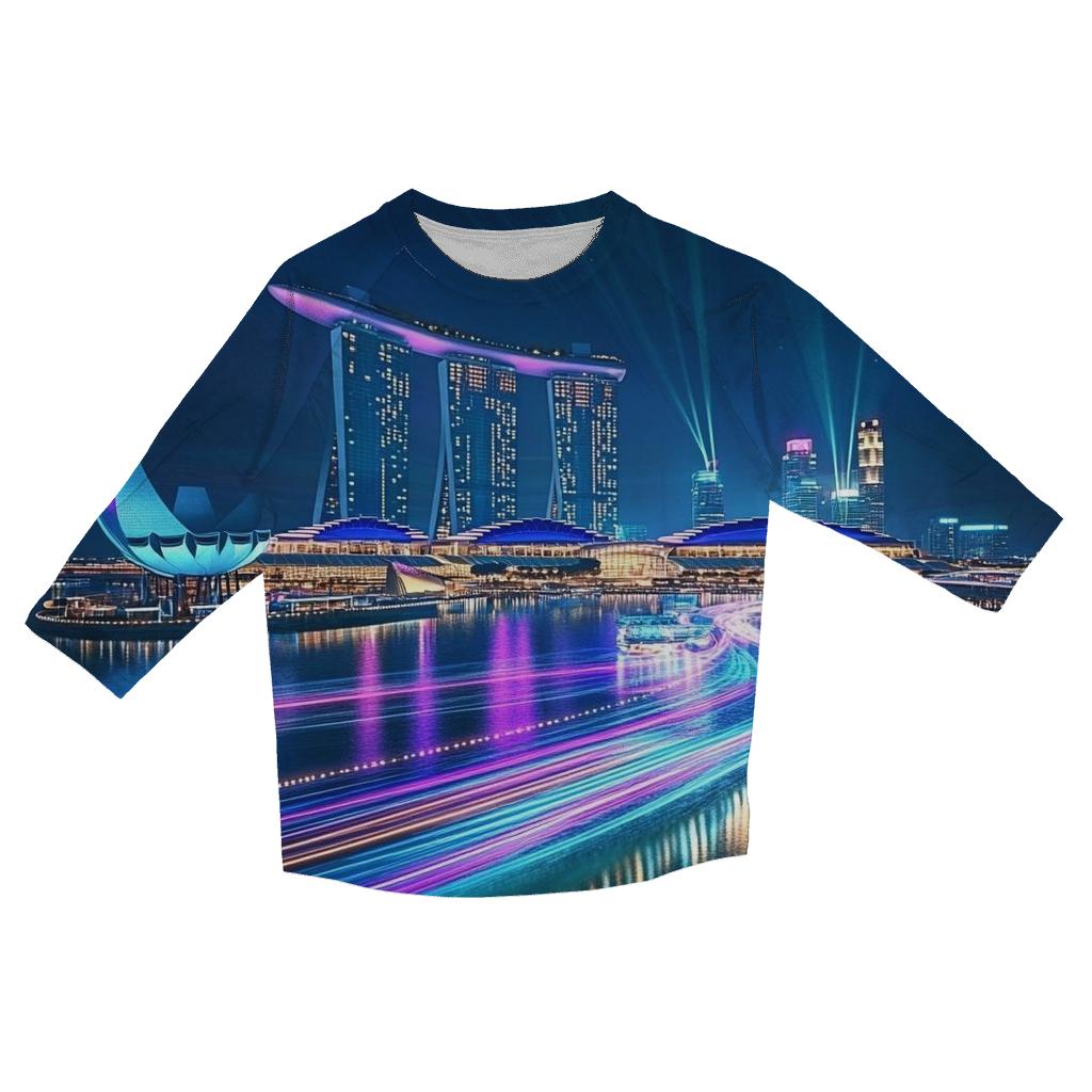 Marina Bay Sands Skyline - Singapore casual three quarter sleeve shirts