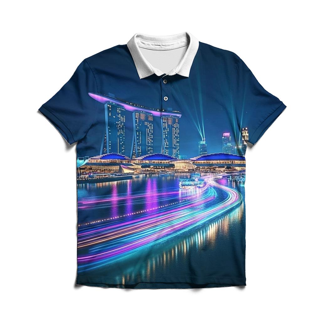 Marina Bay Sands Skyline - Singapore stylish collar polo tees
