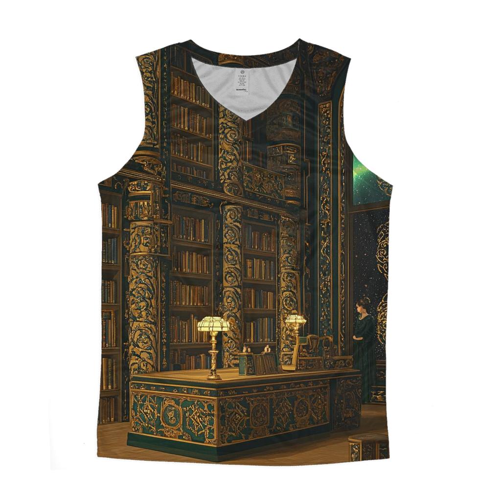 Gustav Klimt Inspired Aurora Library sports performance tank tops