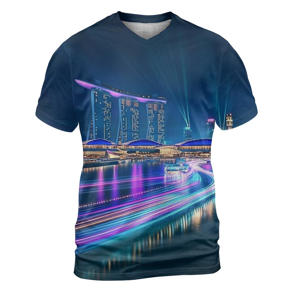 Marina Bay Sands Skyline - Singapore designer pattern shirts