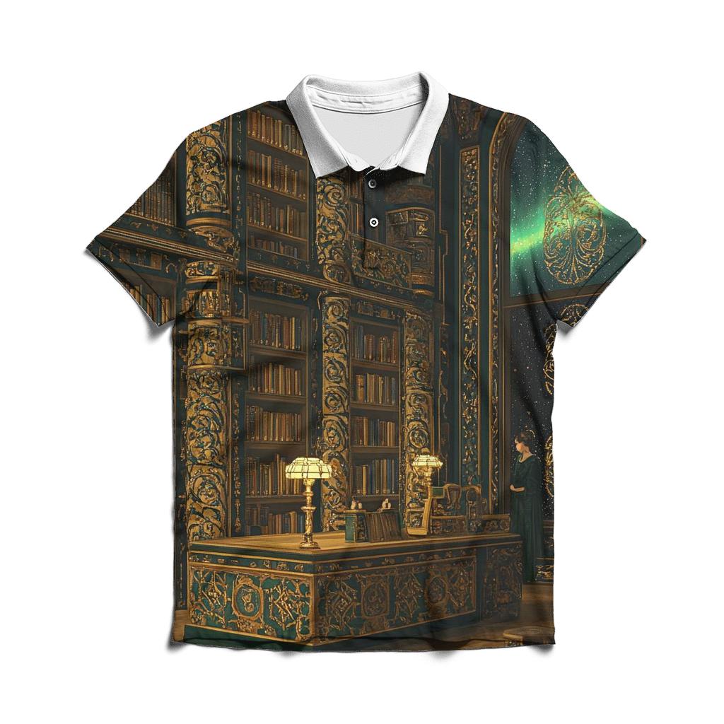 Gustav Klimt Inspired Aurora Library stylish collar polo tees