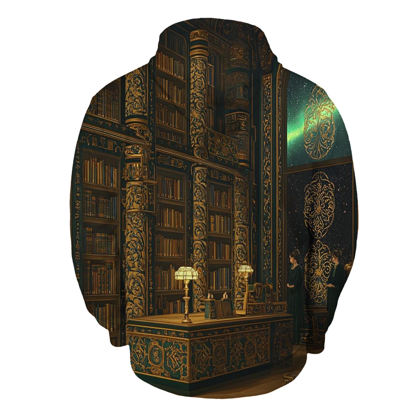Gustav Klimt Inspired Aurora Library zip-up hoodies
