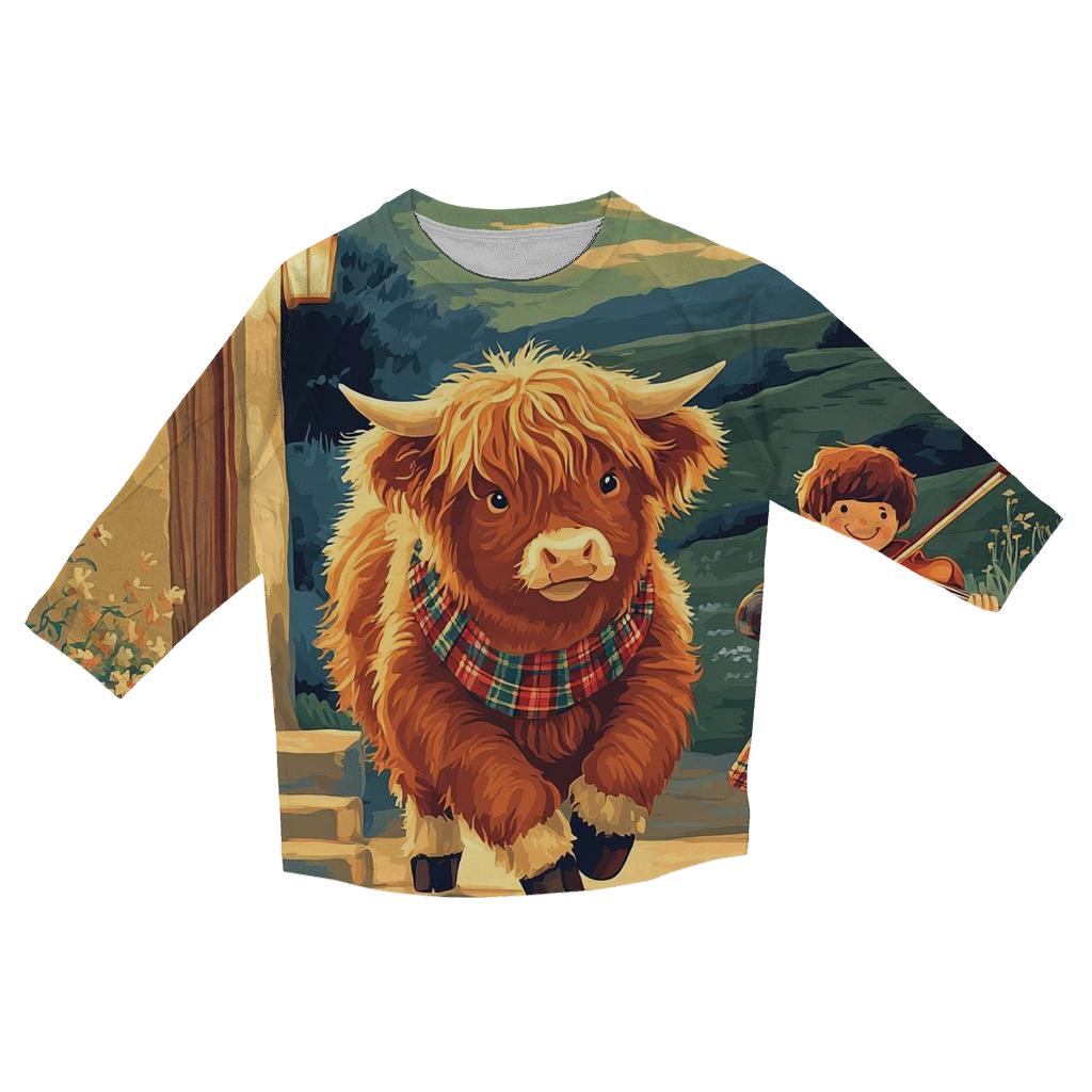 Ceilidh Dance Highland Cow Companion cotton quarter sleeve shirts