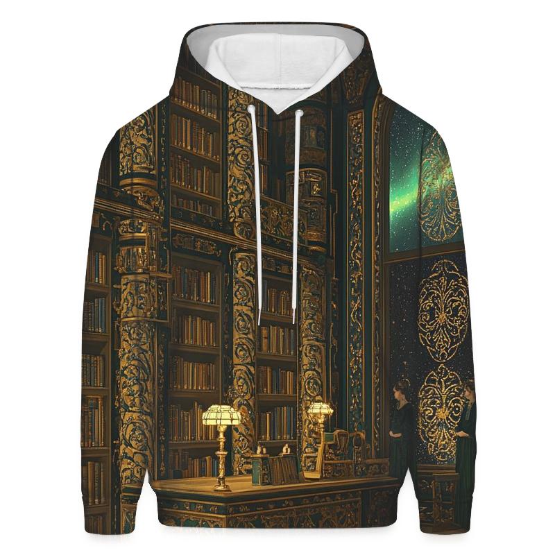Gustav Klimt Inspired Aurora Library designer hoodies