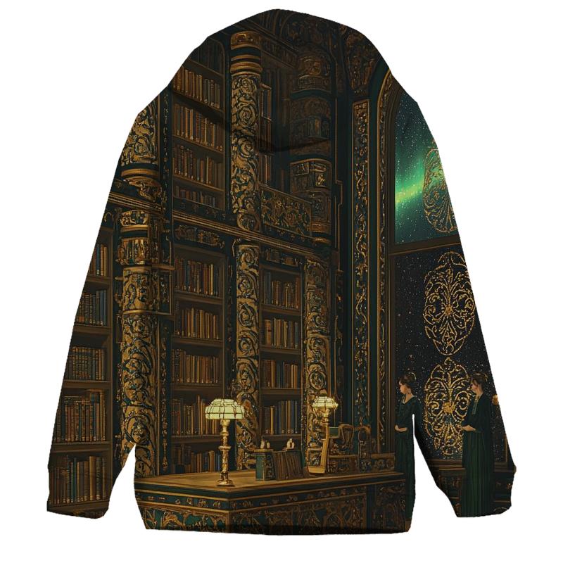 Gustav Klimt Inspired Aurora Library designer hoodies
