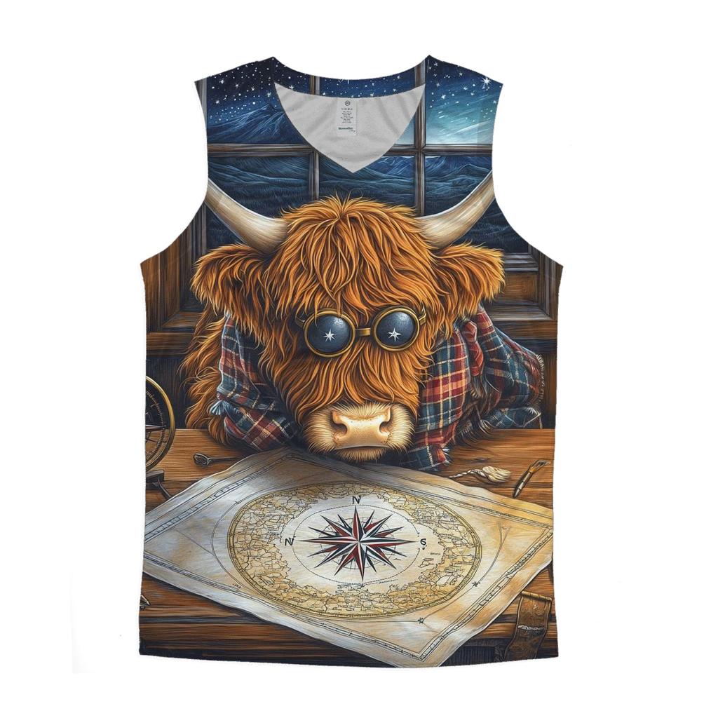 Highland Cow Star Map Study personalized athletic tanks